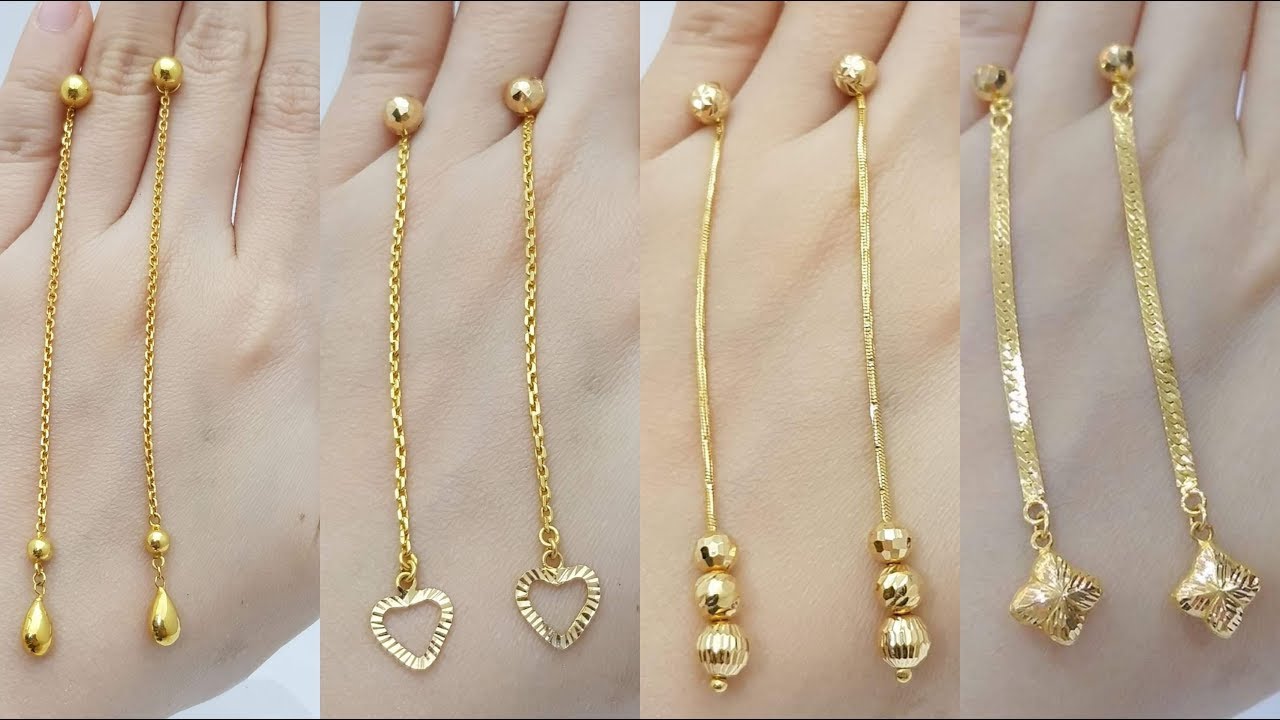 Latest Gold Chain Earring with Weight and Price - YouTube | Gold earrings  with price, Long chain earrings gold, Gold chain earrings