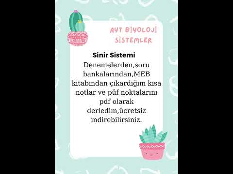 #tyt #ayt Biyoloji Sistemler Özet+PDF