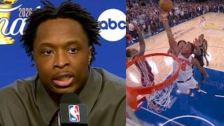 OG Anunoby reacts to his game winner vs Spurs "It feels cool" 😂