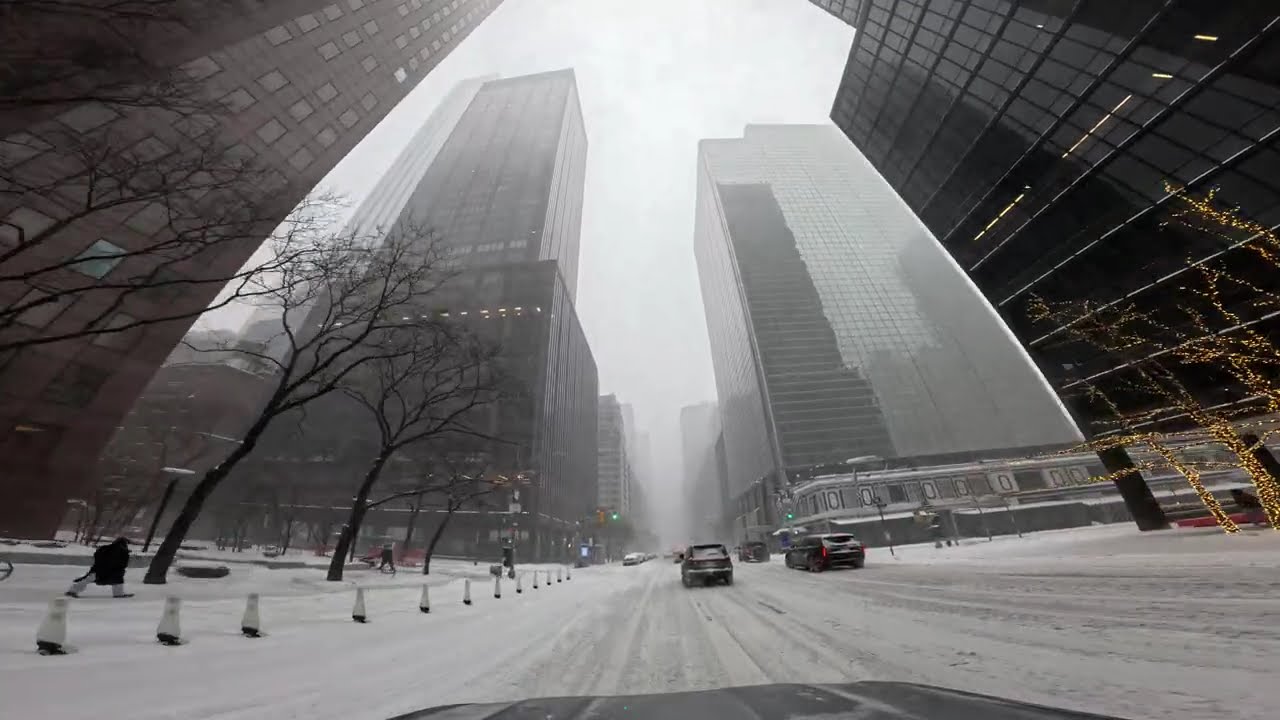 Manhattan Snowstorm NYC 4 K