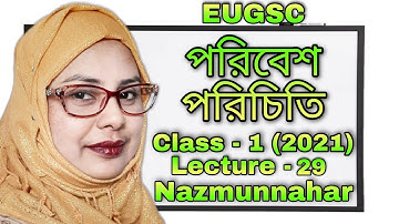 Class - 1 | lecture - 29 (2021) | বিষয় : পরিবেশ পরিচিতি | EUGSC | শিক্ষকের নাম : নাজমুন্নাহার
