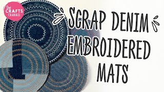 Scrap Denim Embroidered Mat | AD