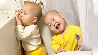 Cute Twin Brothers Momentthe Twins Are Playing Hide And Seek With Their Momits So Much Fun