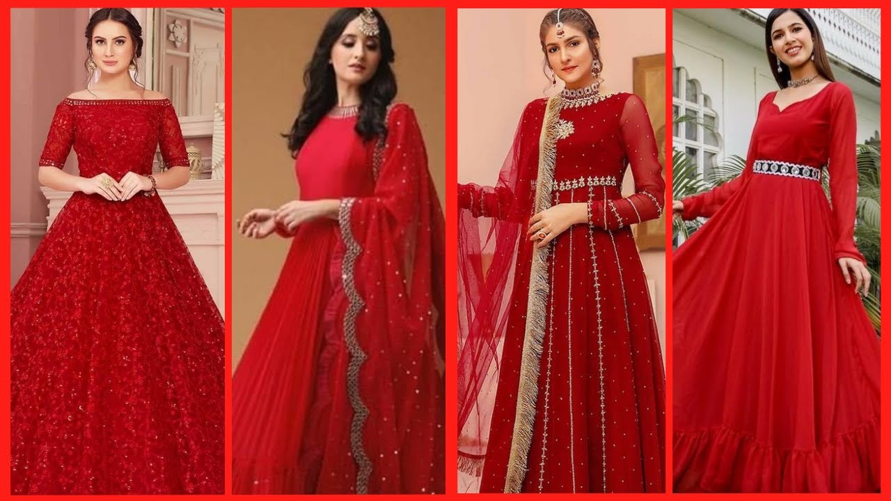 Buy Latest Red Color Indian Gown Online at Best Price