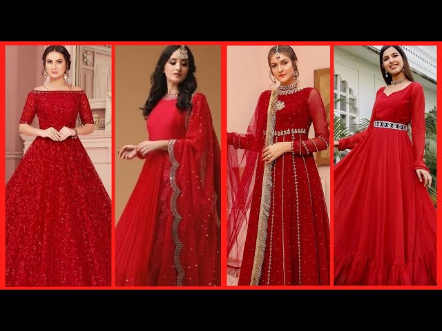 RED SAREE DRESS - HAFSA MALIK