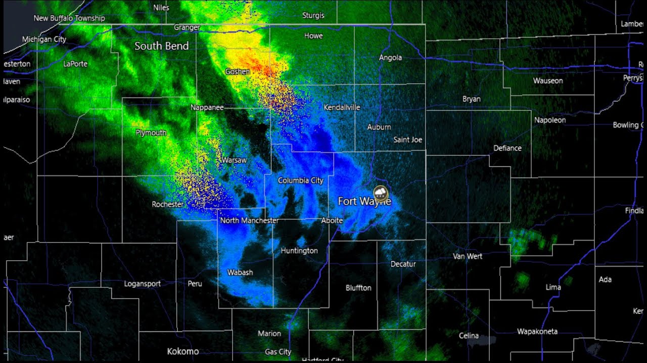 Heavy snowfall in Indiana tonight YouTube