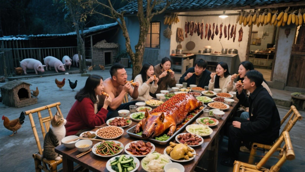 表皮酥脆如玻璃，肉质鲜嫩汁水足！这才是烤全猪的巅峰体验，欢聚一堂，聚餐的压轴硬菜！【孤独的美食咖】