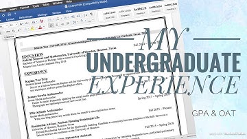 MY UNDERGRADUATE EXPERIENCE | OPTOMETRY STUDENT