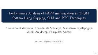 Performance Analysis Of Papr Minimization In Ofdm System Using Clipping, Slm And Pts Techniques