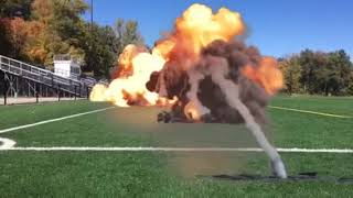 Bombing a football field.