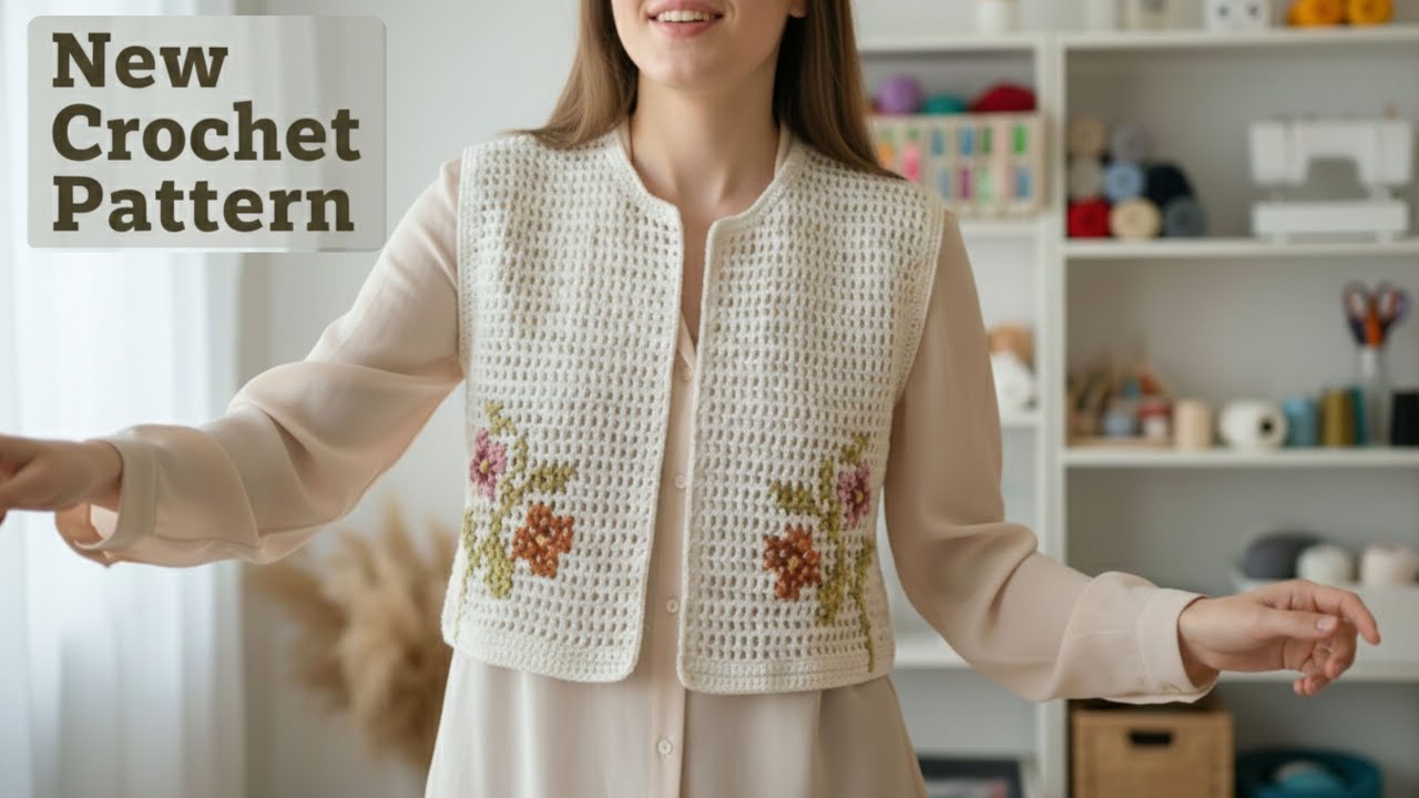 HERKES NEREDEN ALDIN DİYE SORACAK! 😱 3 Parça İŞLEMELİ Yelek (VEST) Yapımı! CROCHET TREND