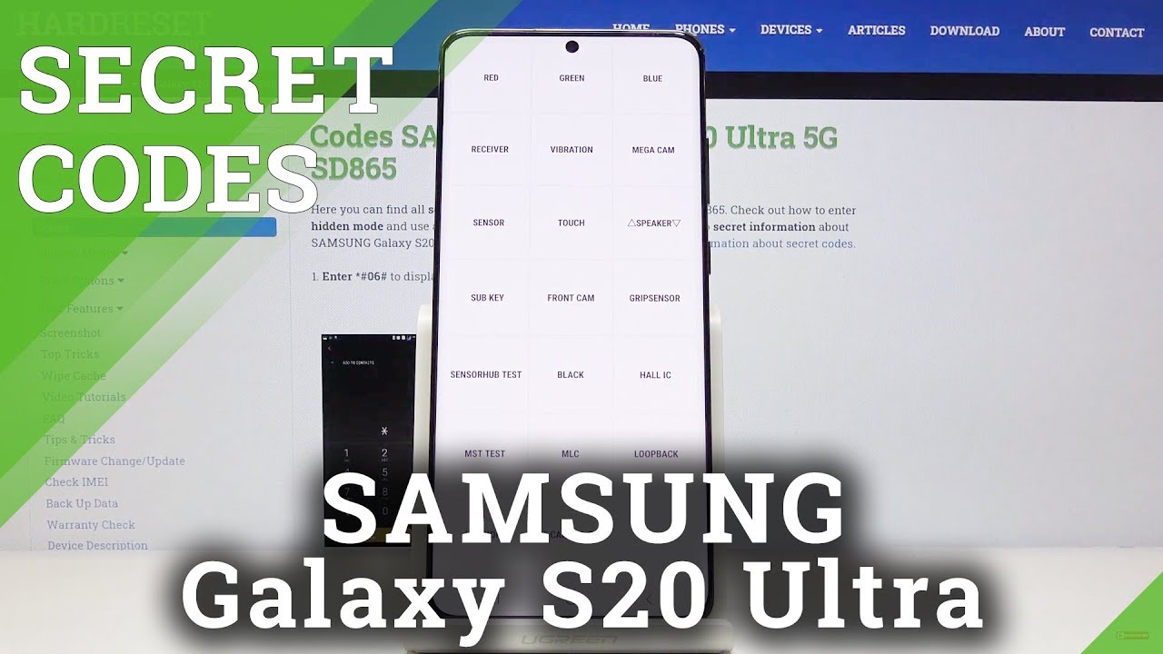 CODES SAMSUNG Galaxy S20 Ultra - Hidden Mode / Test Menu / Service Mode