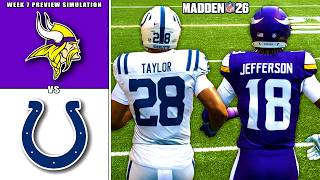 Vikings vs Colts Week 7 Simulation (Madden 26 Updated Rosters)