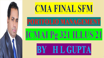 PORTFOLIO ILLUSTRATION 21, CMA FINAL SFM Pg 320  BY HL GUPTA To Buy CLS FOR CA/CMA, CALL-8920730907