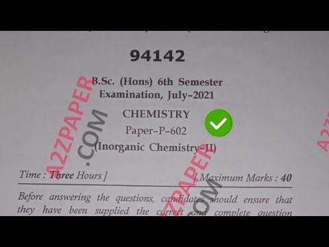 Mdu BSc Che Hons 6th Sem Inorganic Chemistry II Question Paper 2021
