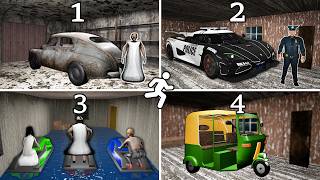 Granny 1 2 3 4 Escape With All Secret Vehicles | Granny friends - Gameplay Animation (fun mix 9)