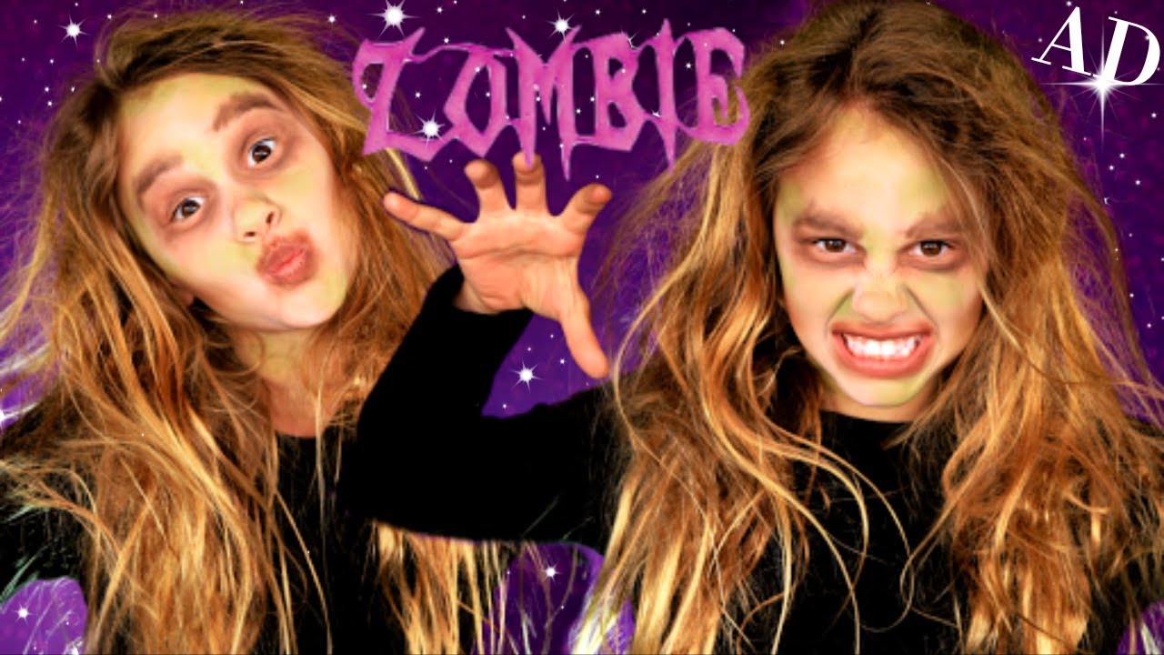 ZOMBIES Makeup and Hair For Kids YouTube