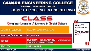 VTU ML 17CS73 M2 L4 Hypothesis Space Search in DTL