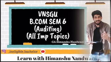 Qualification of Company Auditor | Auditing | BCom | ICAI | VNSGU