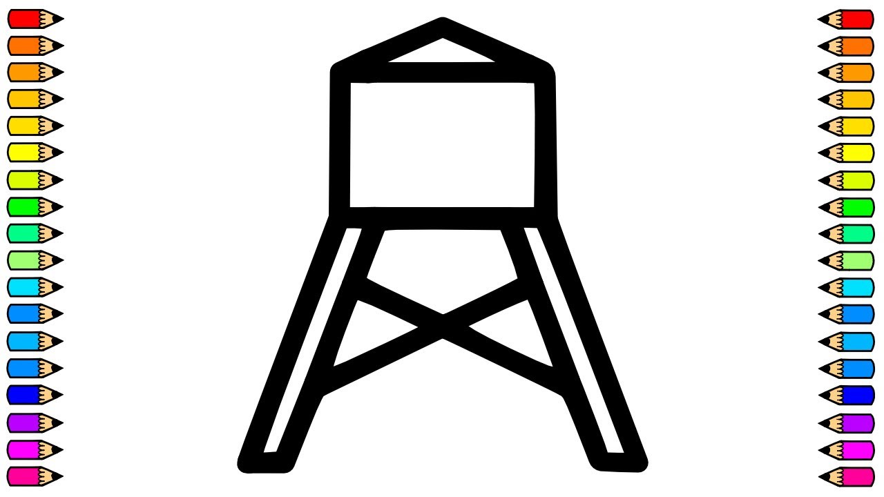 How to draw a WATER TOWER / Drawing WATER TOWER step by step / Drawings