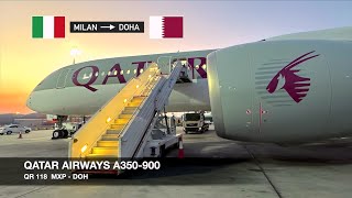 SUCH A PLEASANT REDEYE FLIGHT! | Qatar Airways A350900 | Milan MXP ✈ Doha | Economy