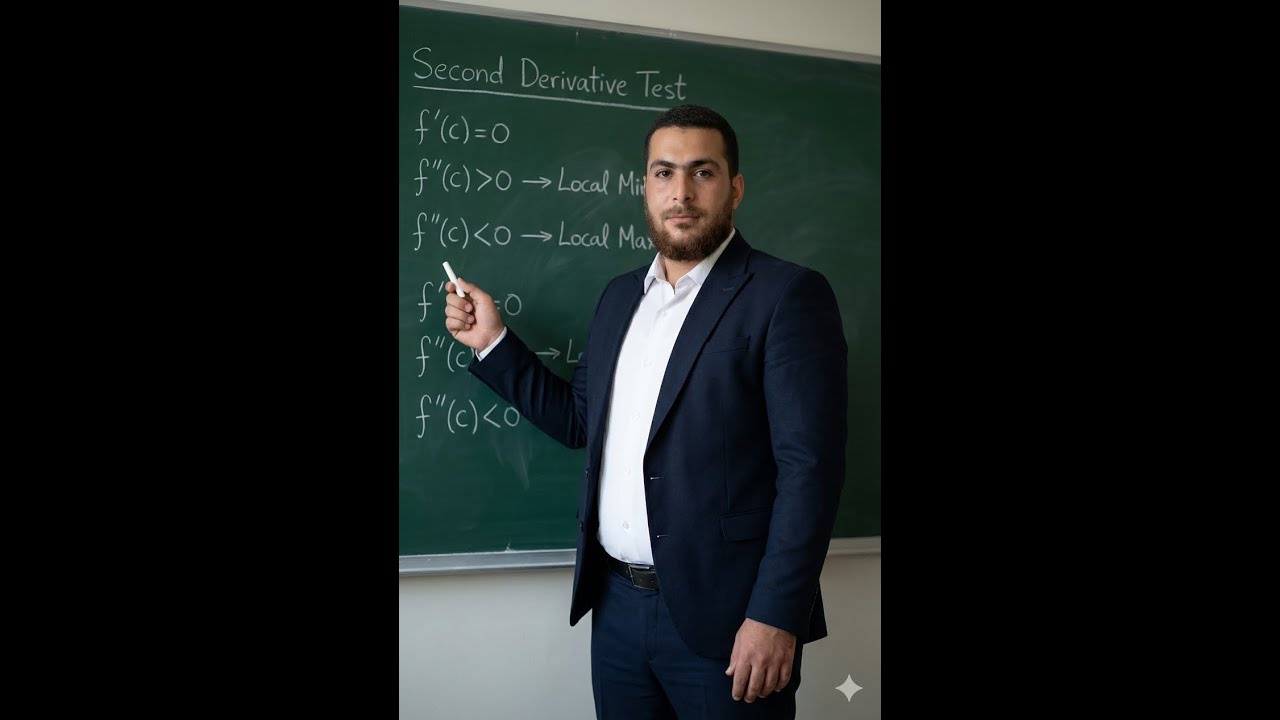 اختبار المشتقة الثانية لمعرفة النهايات مع الثوابت ج1