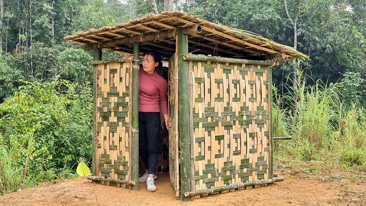 How to Design Outdoor Toilet From Bamboo House Trieu Mai Huong YouTube