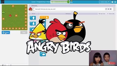 How to Code ANGRY BIRDS in Code.org: Course B Lesson 7: Programming in Maze Puzzle 12-14
