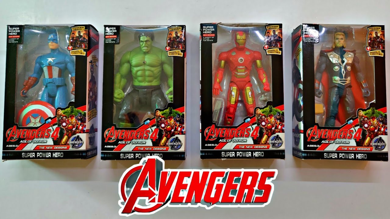 Avengers Action Figure Toy Collection 😍 Thor, Hulk, Iron Man, Caption ...