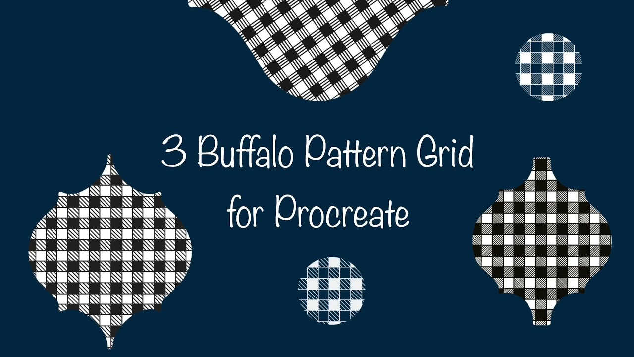 Christmas buffalo plaid grid pattern Procreate brushes