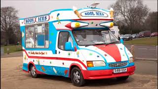 Many different ice cream van chimes