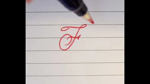 Modern Copperplate Calligraphy practice - Letter F #leftylife #shorts