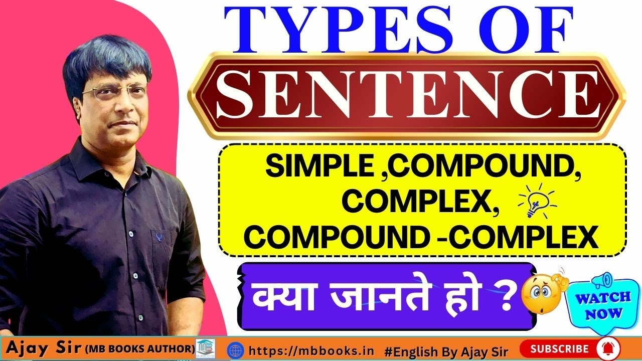 Simple, Compound & Complex Sentences | Types of Sentences in English Grammar | English by Ajay Sir
