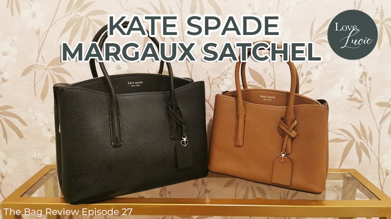 THE BAG REVIEW: KATE SPADE MARGAUX SATCHEL MEDIUM AND LARGE | BLACK AND  WARM GINGERBREAD - YouTube