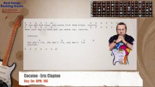 Video thumbnail of "🎸 Cocaine - Eric Clapton Guitar Backing Track with chords and lyrics"