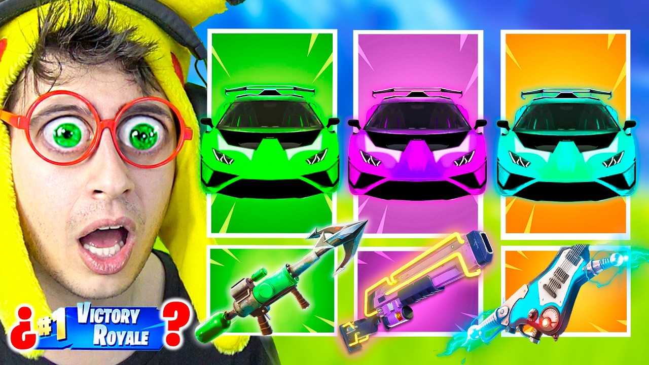 Reto Lamborghini de Colores 💎🔥⚡!! (Coche de Rico 🤑) - Fortnite TEKENDO
