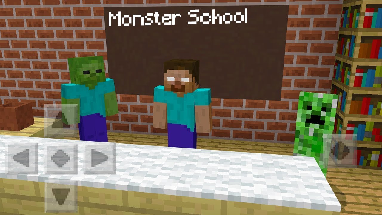 Monster School In Minecraft Pocket Edition Monster Parkour Youtube