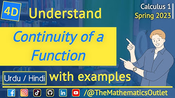 Continuity of a Function in urdu hindi | Examples of continuous Function || Lec 4D