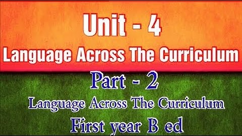 Unit 4 Language Across The Curriculum. Deficit Theory Of linguistic deprivation. First year B ed
