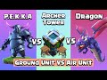 Dragon VS PEKKA VS Archer Tower | Clash of Clans