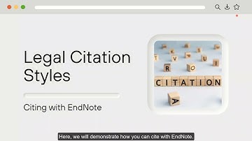 Legal Citation Styles - Cite with EndNote