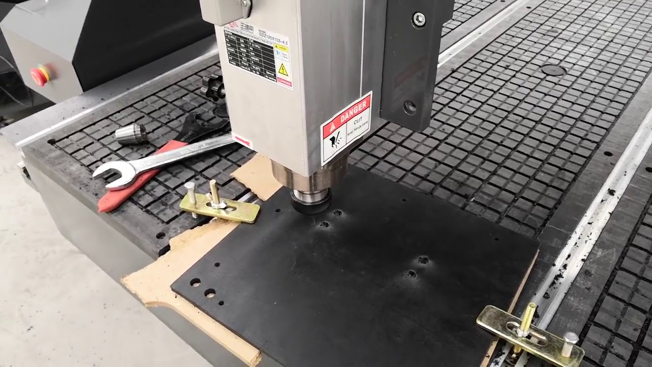 CNC router processing rubber - YouTube