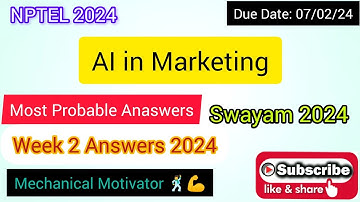 AI in Marketing | Week 2 Quiz | Assignment 2 Solution | NPTEL | SWAYAM 2024