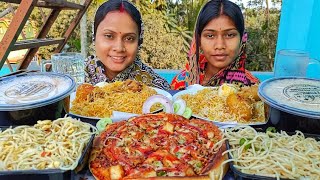 Chicken Egg Biriyani, Hakka Noodles, Chicken Pizza Challenging Video... With Punishment