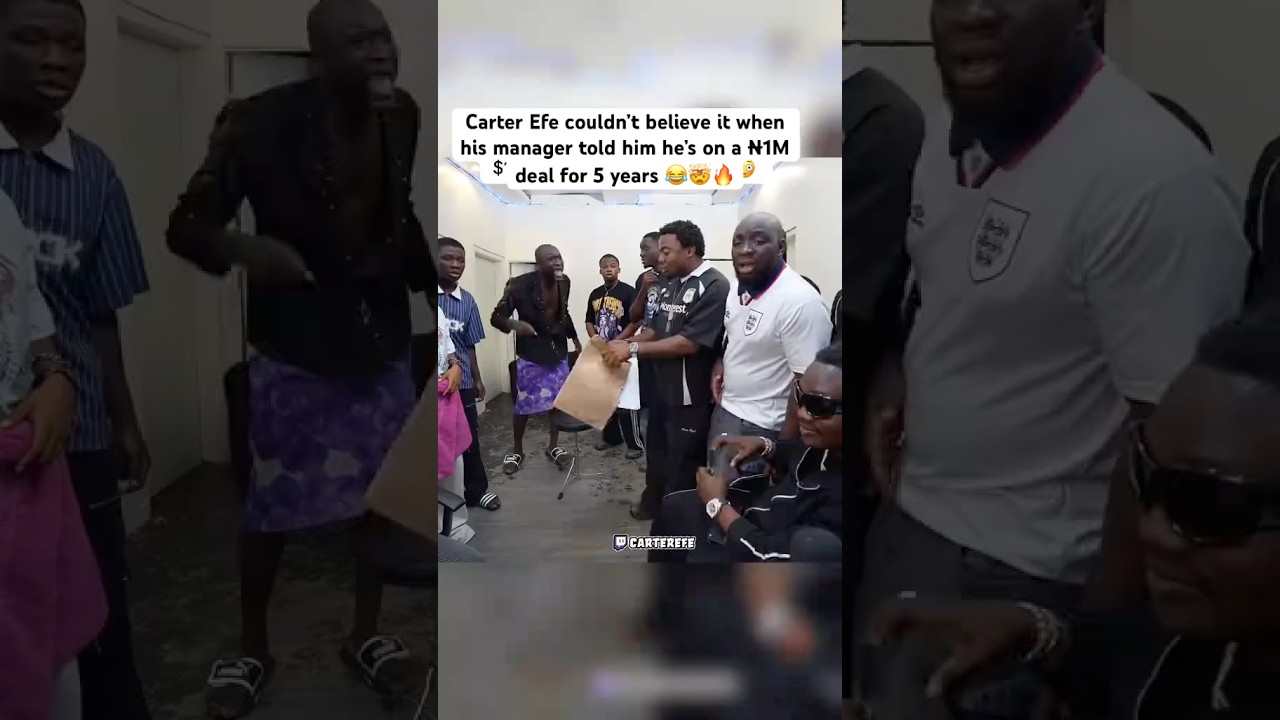 Carter Efe couldn’t believe it when his manager told him he’s on a ₦1M deal for 5 years 😂#carterefe