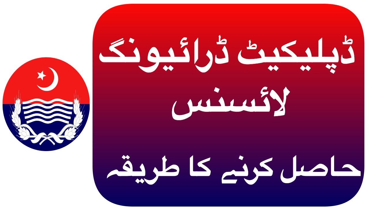 How to get duplicate driving license in pakistan application form