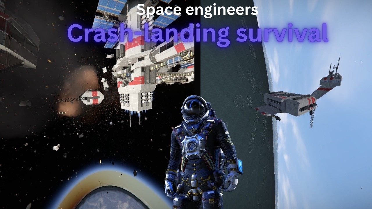 Crash-landing in space engineers - YouTube
