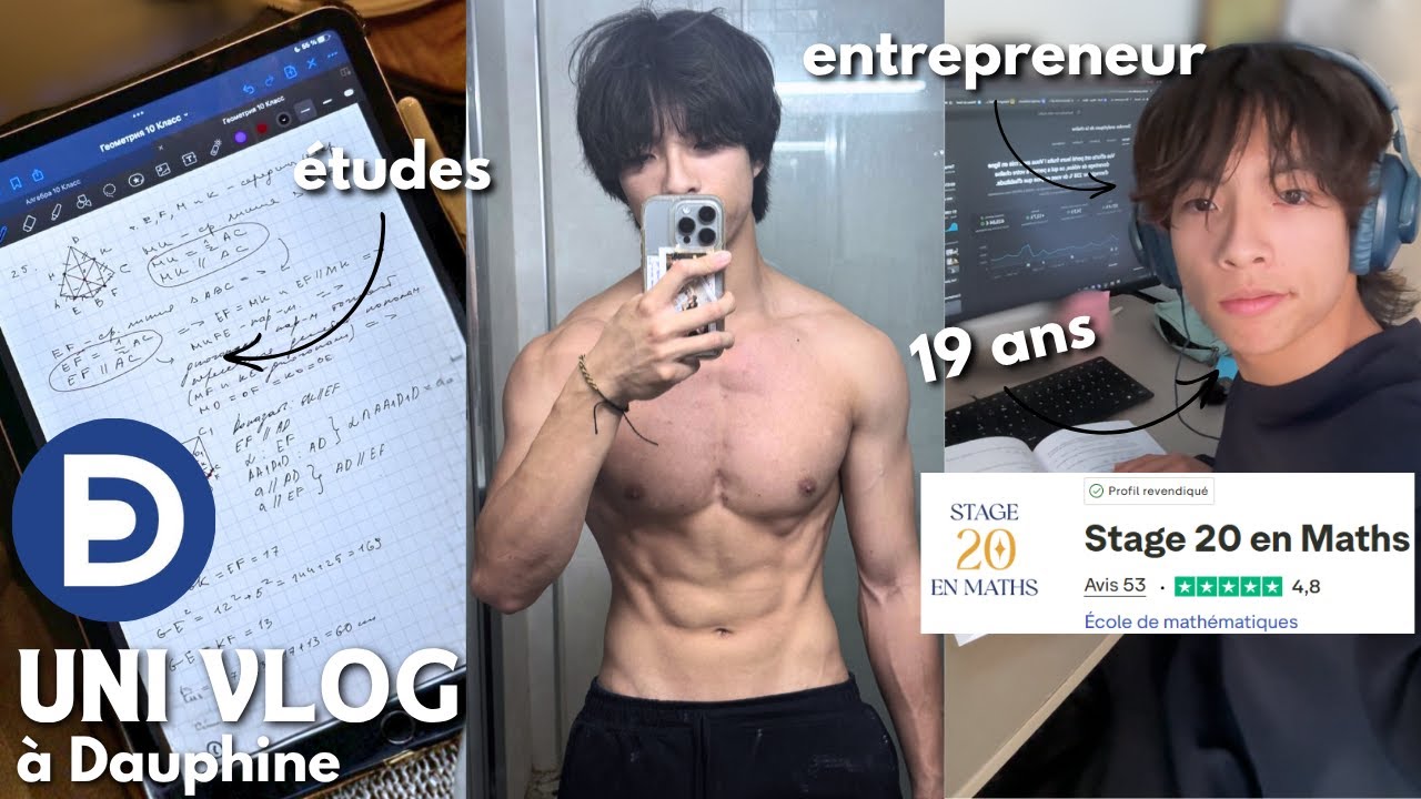 UNI VLOG | Un jour dans ma vie d'étudiant entrepreneur go muscu à Dauphine