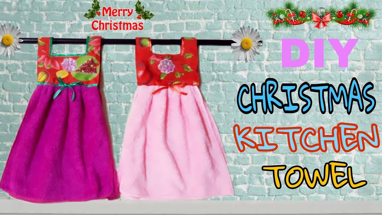 DIY CHRISTMAS KITCHEN TOWEL // HANGING KITCHEN TOWEL