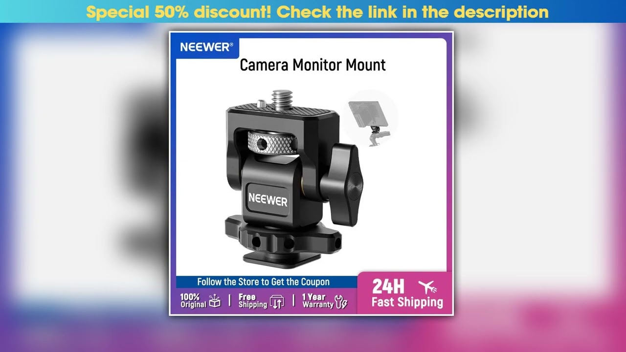NEEWER DSLR Camera Clamp Adjustable Monitor Mount with Cold Shoe Anti Twist 14 Screw for Monitor